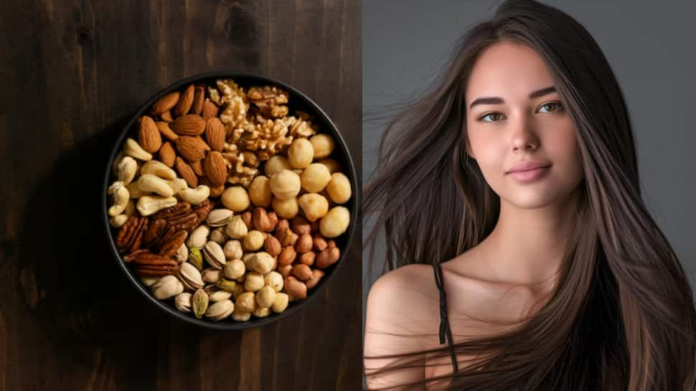 9 essential nuts for daily food to promote hair growth and healthy locks

