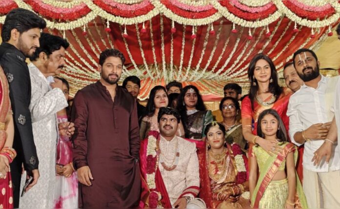 In Pix: Allu Arjun attends the wedding festival of cousin with wife Sneha Reddy and daughter Allu Arha


