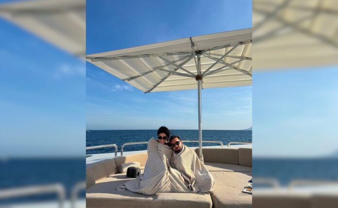 France Diary: Khushi Kapoor and Aori do snugs in a blanket on a boat

