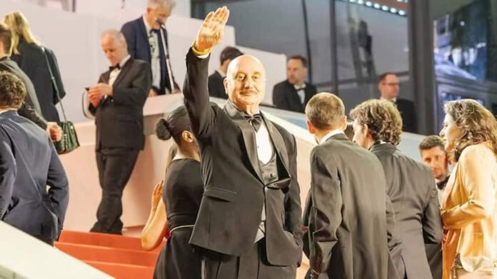 Kan 2025: Anupam Kher runs on the red carpet ahead of his direction Tanvi The Great Screening

