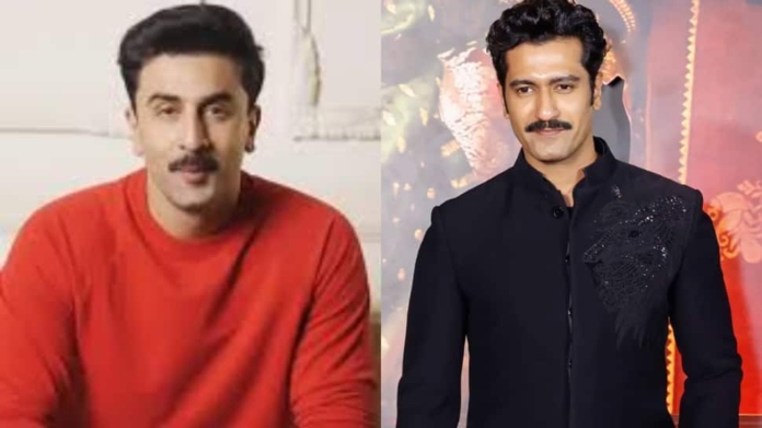 Love and War: Has been seen with a mustache with posters of Ranbir and Vicky.

