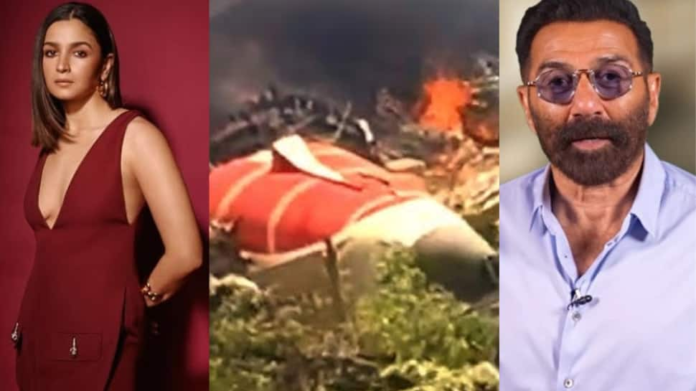 Ahmedabad plane crash: Alia Bhatt, Janhvi Kapoor, Sunny Deol Express Shock, Pray for affected families

