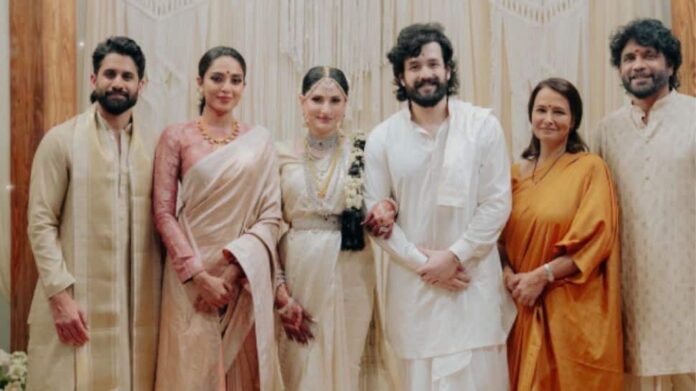 Nagarjuna, Sobhita Dhulipala welcome Akhil Akineni's wife Zainab Raojaji family, share wedding photos

