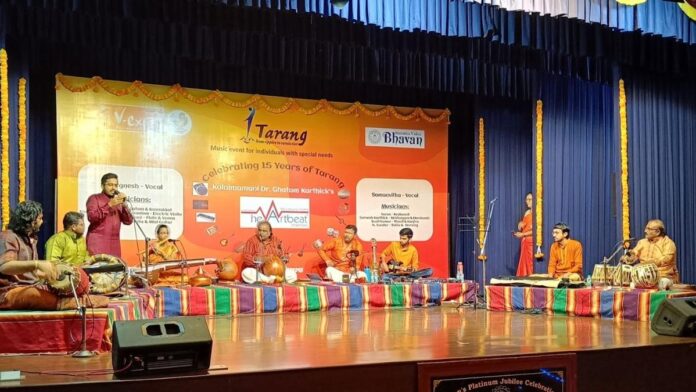 A monthly rendering with music for children with special needs in Bharatiya Vidya Bhavan 

