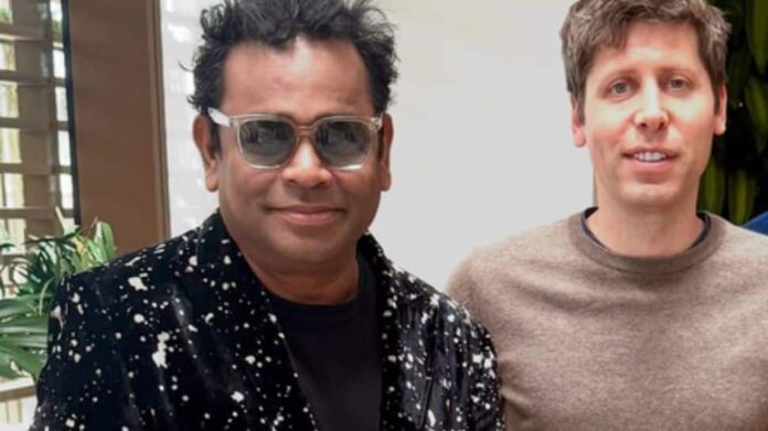 AR Rahman meets Sam Altman to discuss Virtual Global Band Secret Mountain

