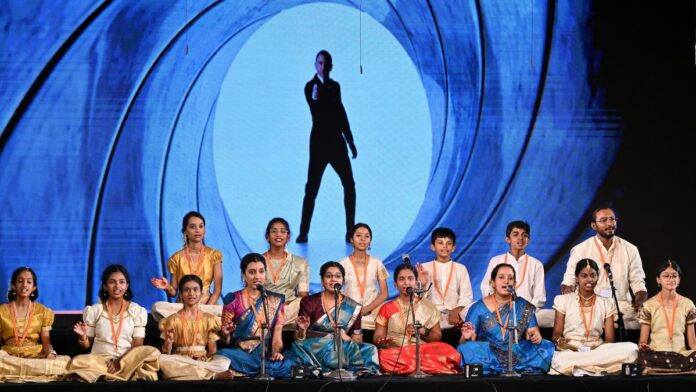 Saketharaman's concert, titled '007-Ragas-Bon 

