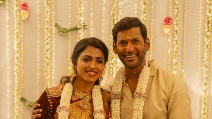 Actor Vishal and Sai Dhanshika engage

