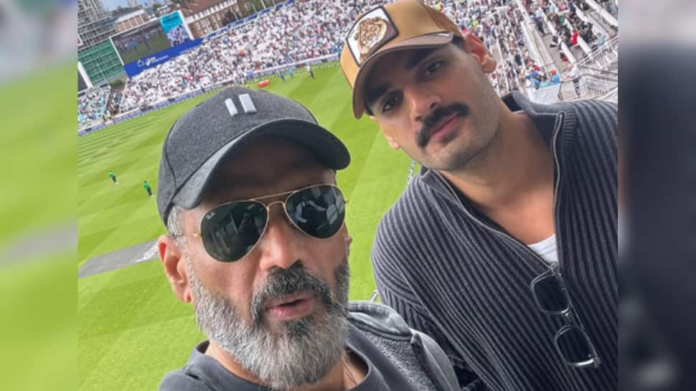 Ahaan and Sunil Shetty celebrates Team India's thrilling victory over England at Oval

