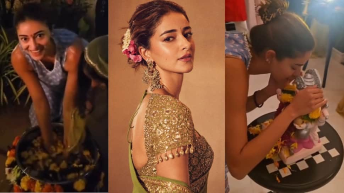 Ananya Pandey demonstrated Ganpati immersion, asked Bappa to come again next year - watch


