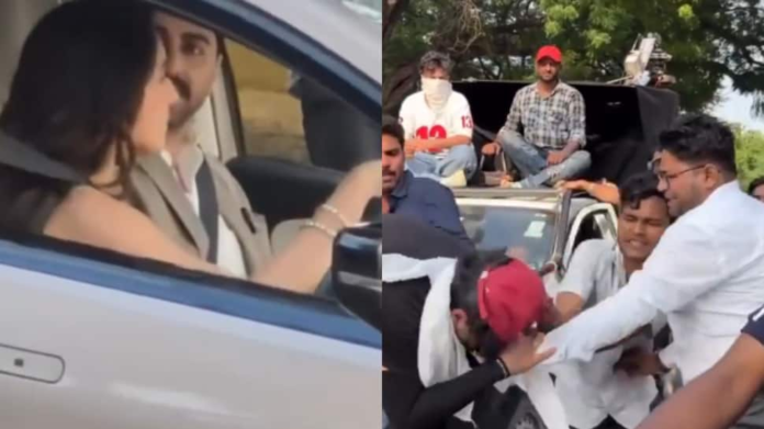 Viral video: Ayushman Khurrana and Sara Ali Khan beaten by local people after Crew Member on Pati Patni and Woh 2 set - Watch

