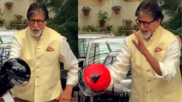 Amitabh Bachchan surprises fans with helmets and dandiya sticks on Sunday


