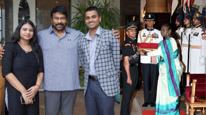 Megastar Chiranjeevi Kirti Chakra Award winner Major Malla Ram Gopal Naidu, he gets an inspiration


