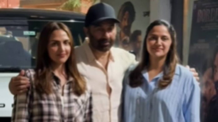 Sunny Deol meets step-sisters Esha and Ahana at the screening of 'Border 2', first public appearance after Dharmendra's demise

