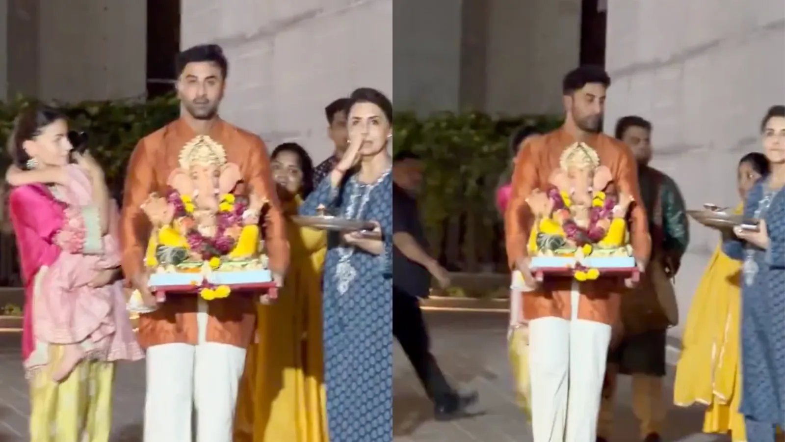 Alia Bhatt, Ranbir Kapoor celebrate Ganpati with daughter Raha, Neetu Kapoor in new bungalow