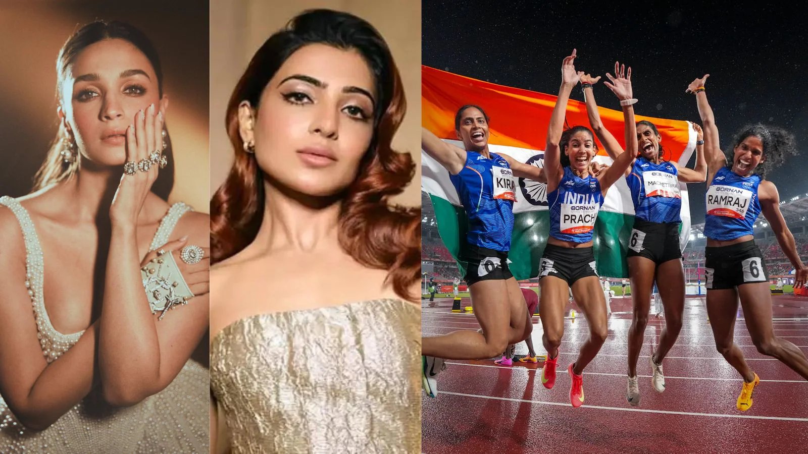 "Ladies have done it again": Alia Bhatt, Samantha, Kiara Advani celebrate gold in women's relay at Asian Games