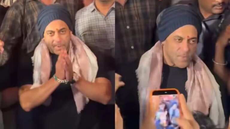 Salman Khan folds his hands, requesting the fans to clear the way for him Ganapati Darshan