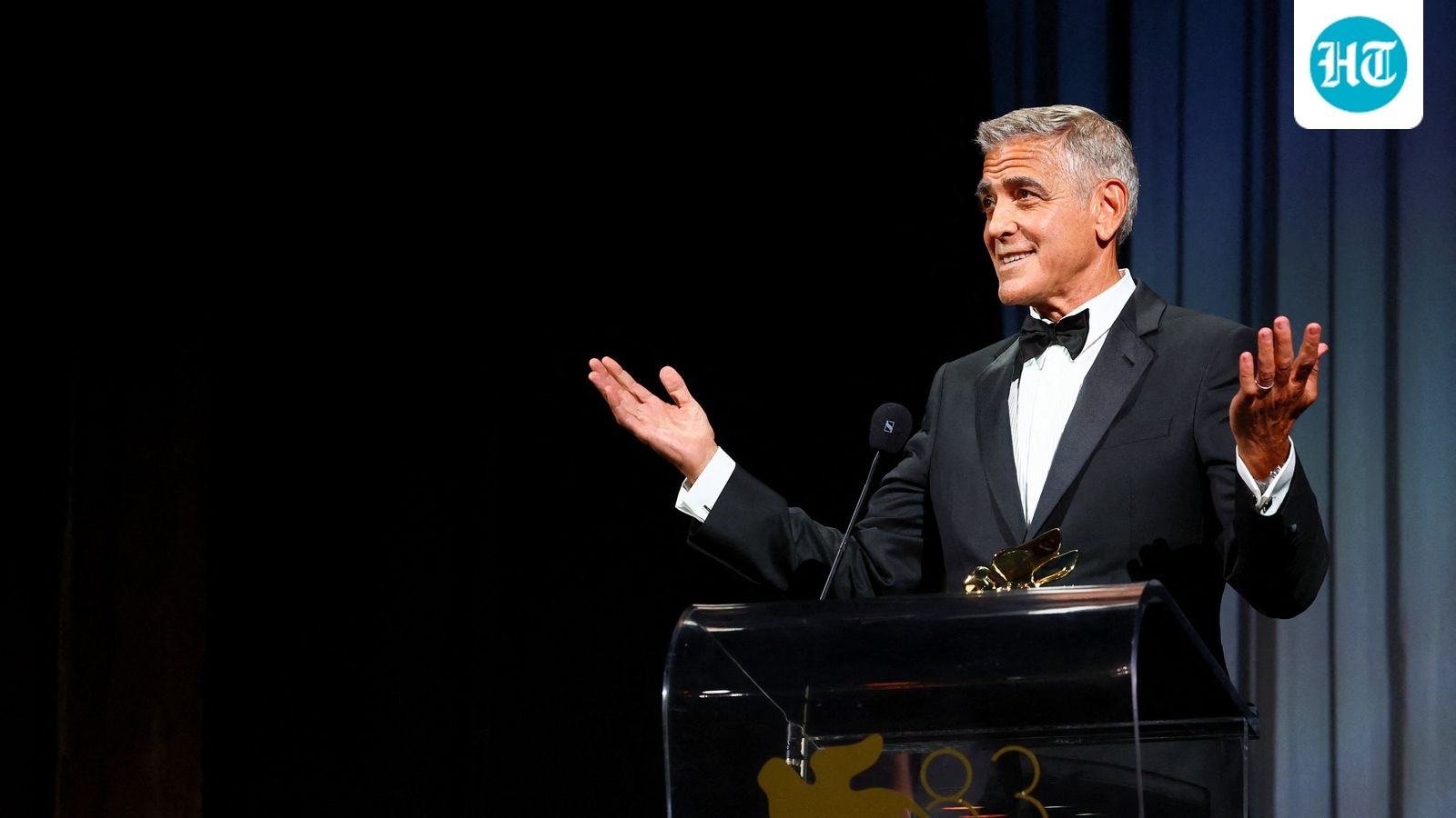 'Stories are always dangerous for those who spread fear': George Clooney takes aim at dictators and 'people with the most money'