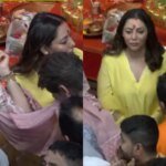 Video: Shah Rukh Khan borrows manager Pooja Dadlani dupatta At Lalbaghcha Raja, the internet loves their bond