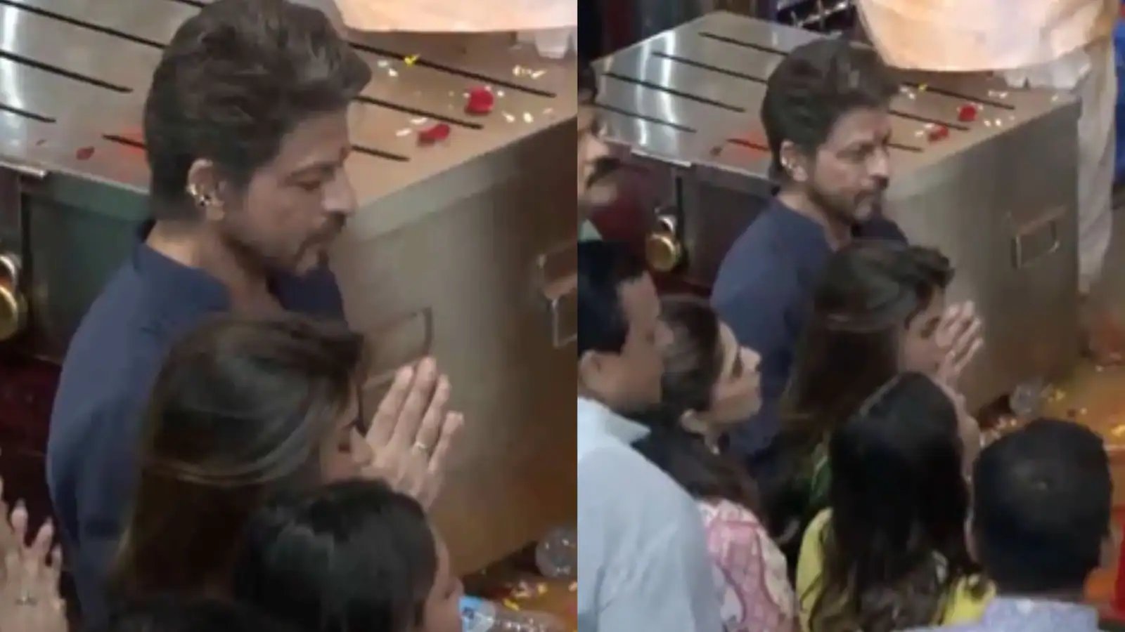 Watch: Shah Rukh Khan visits Lalbaghcha Raja with Gauri and Suhana Khan
