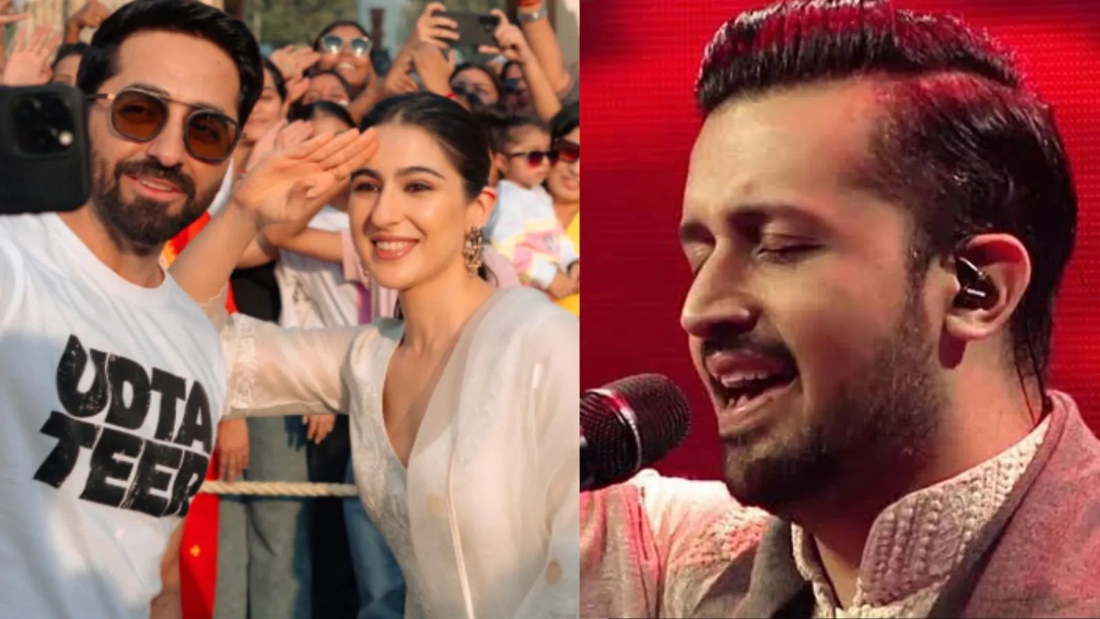 Atif Aslam plays for the Pakistani team Tajdar-e-Haram As Ayushmann-Sara went to the Attari-Wahga border flying arrow event